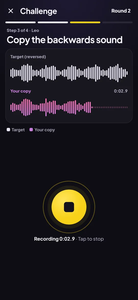 Copy the backwards sound