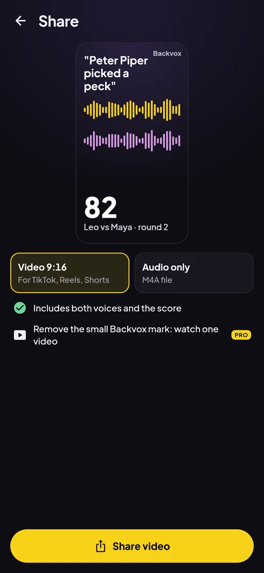 Share it as a video