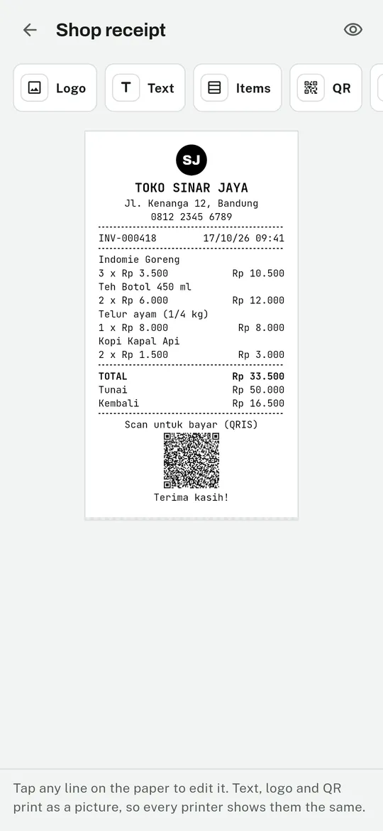 Your receipt, your shop