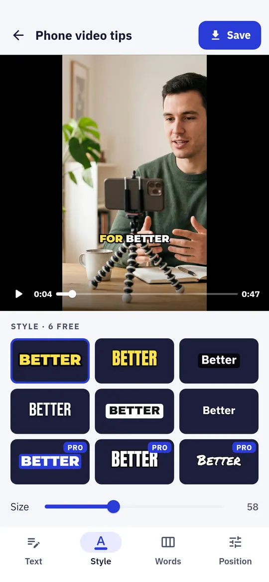 Captern screen: Captions from speech, offline