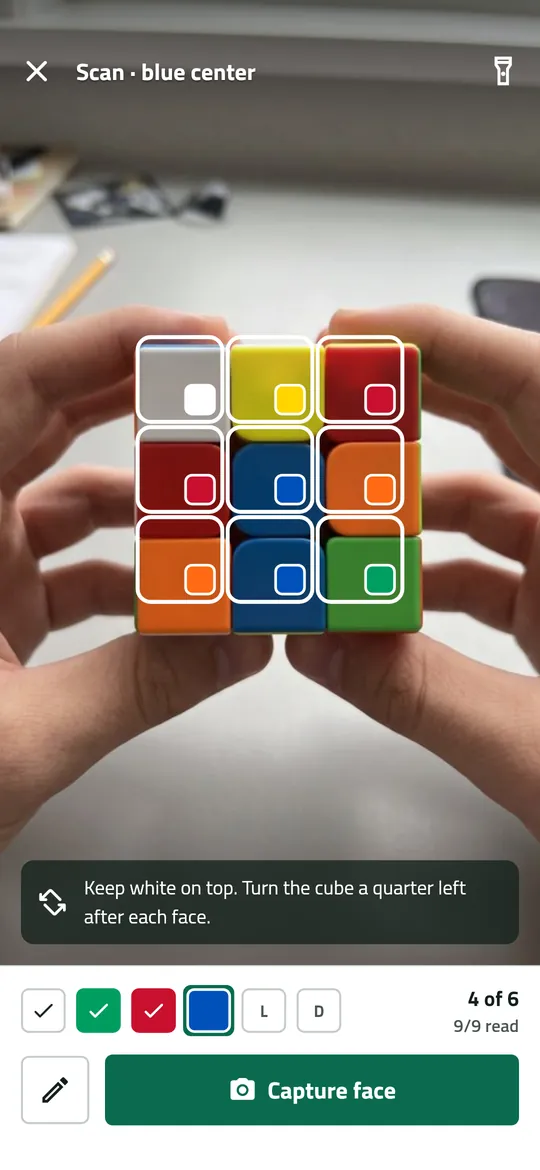 Scan a scrambled cube
