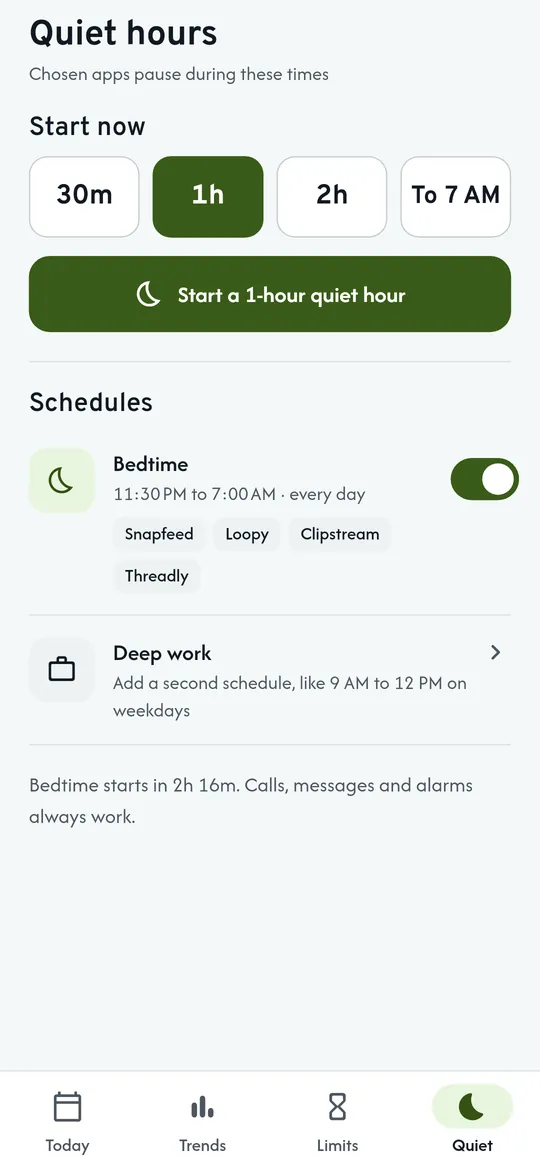 Quiet hours