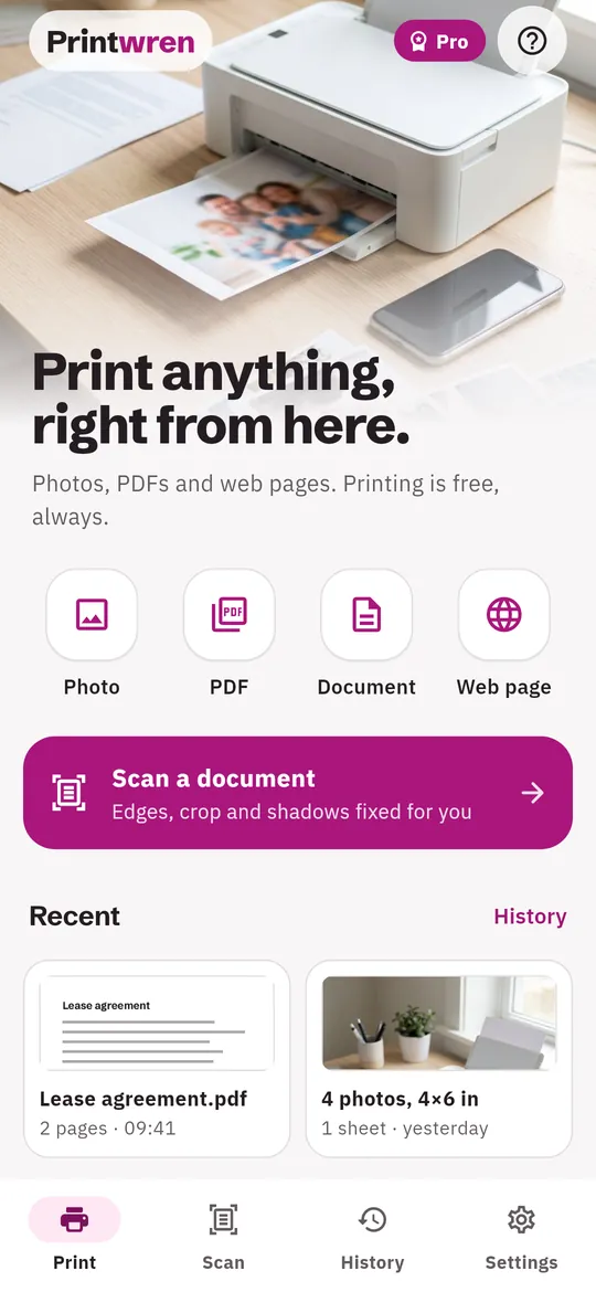 Printwren screen: A preview that saves paper