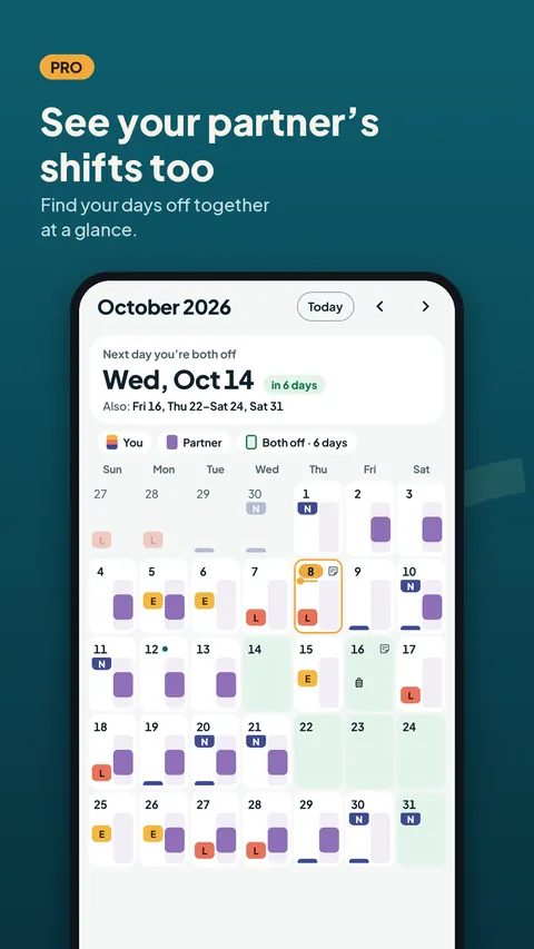 See your partner's shifts too (Pro)