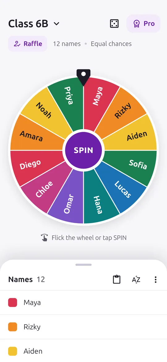 Spinlark screen: A wheel ready to spin