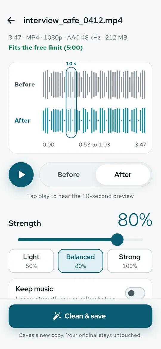 Hear it before you save