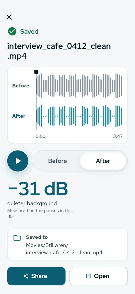 A clean copy, the original untouched