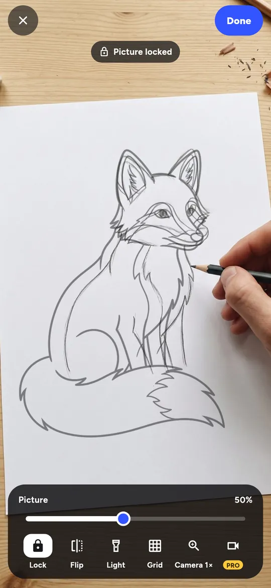 Traceful screen: Your picture, right on your paper