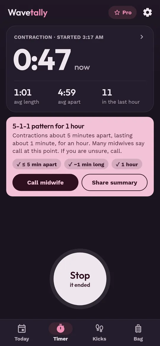 Wavetally screen: One big button