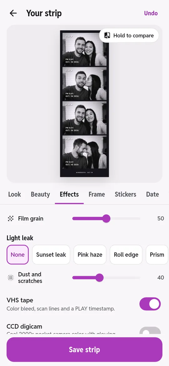 Retro effects made on your phone